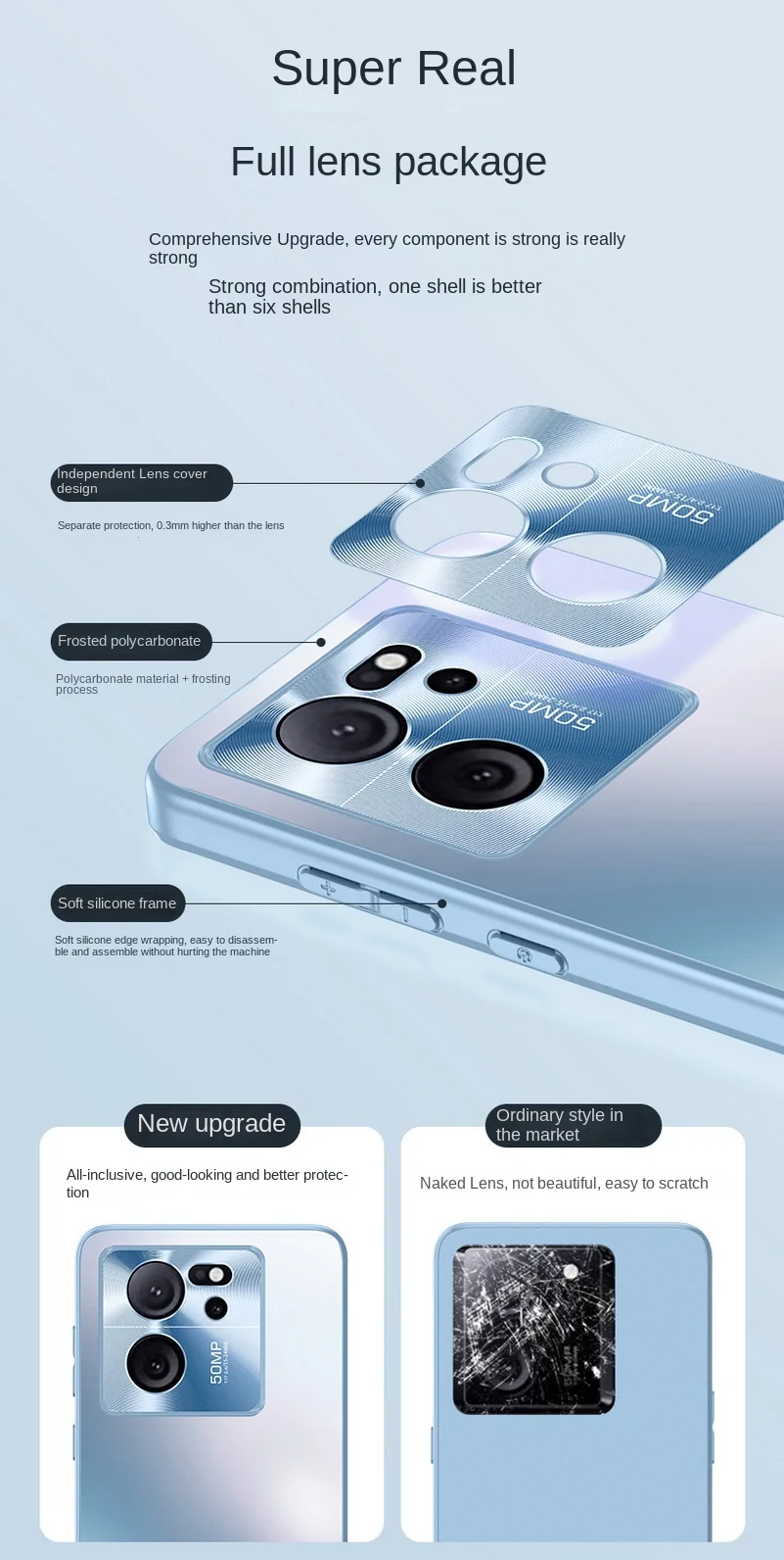 Sleek Matte Acrylic & Metal Camera Guard Shockproof Phone Case