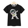 2024 New Children Summer Tops Astronaut Cartoon T-shirt Baby Boys Short Sleeves Shirt 3-14T US Size Clothing 1