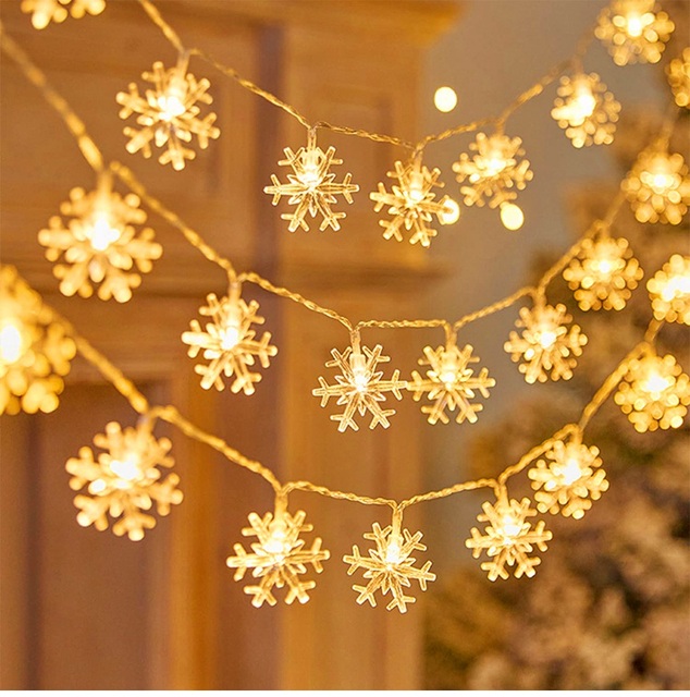 Christmas Tree Snowflake LED String Lights Banner Christmas Decoration 2024 for Home Navidad Xmas Tree Decor Fairy Light Pendant - style 7, 1.5M 10LED