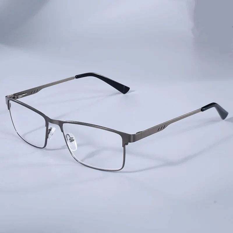 Anti Blue Light Men's Square Metal Frame Reading Glasses