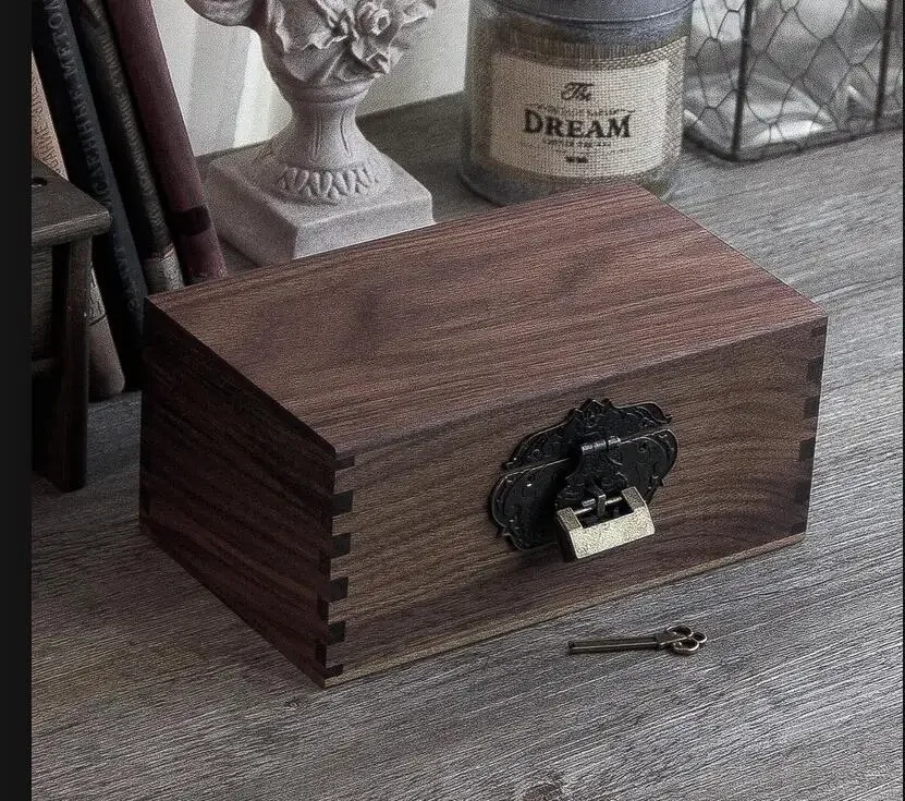 

Black Walnut Solid Wood Storage Box Sundries Organizer Storage Bin Jewelry Box Home Storage Organizer Cosmetic Boxes Gift Boxes