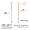 c.citybeauty – boucles d'oreilles élégantes en perles naturelles pour femmes, longue chaîne, en acier inoxydable plaqué or 18 carats, bijoux quotidiens