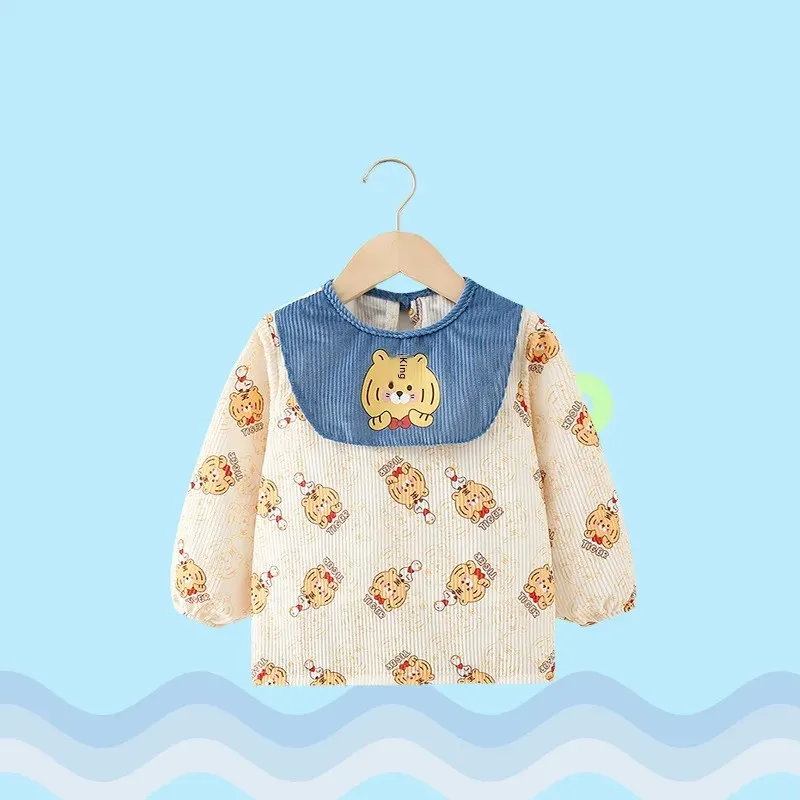 Children's Feeding Apron Boys' Waterproof Dirty Proof Baby Bibs Eating Coveralls Protect Clothes for Kids Mealtime
