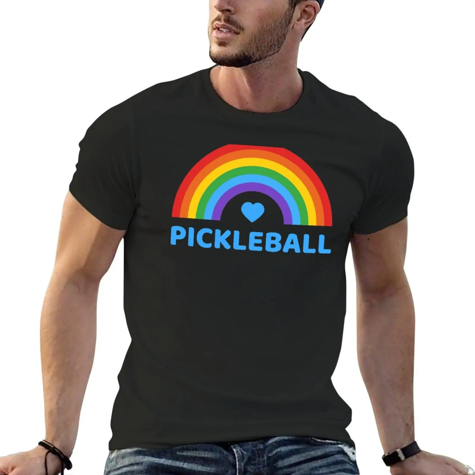 

Pickleball Rainbow T-Shirt summer tops plus size tops men clothes