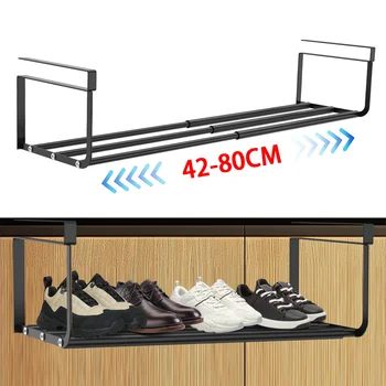 Adjustable Shoe Rack Hanging Under Cabinets Clothes Shoe Storage Shelf Expandable Household Retractable Organizer 1