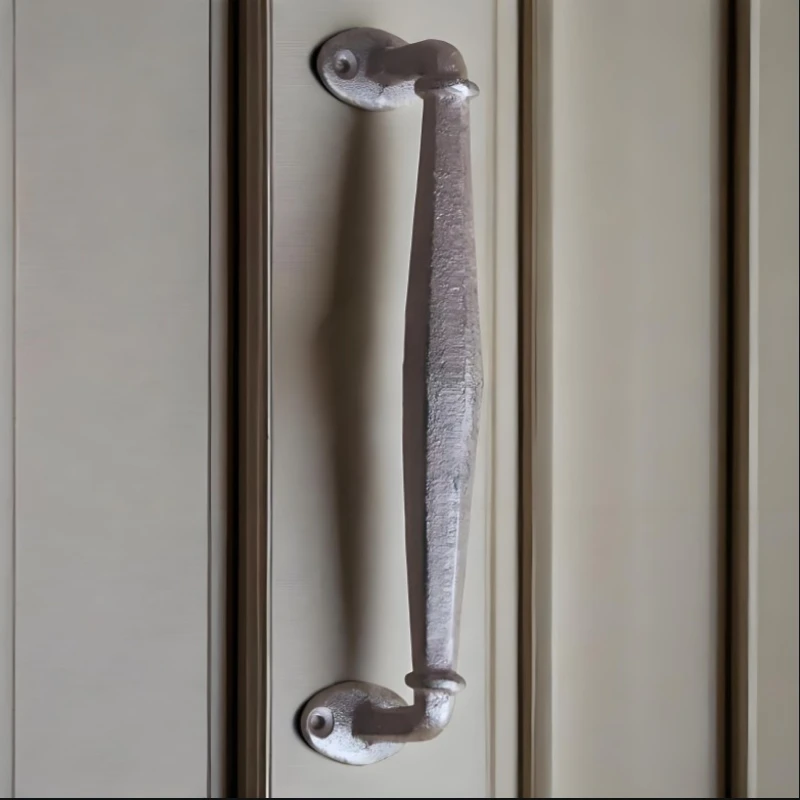 Rustic Cast Iron Retro Door Handles for Wooden Doors