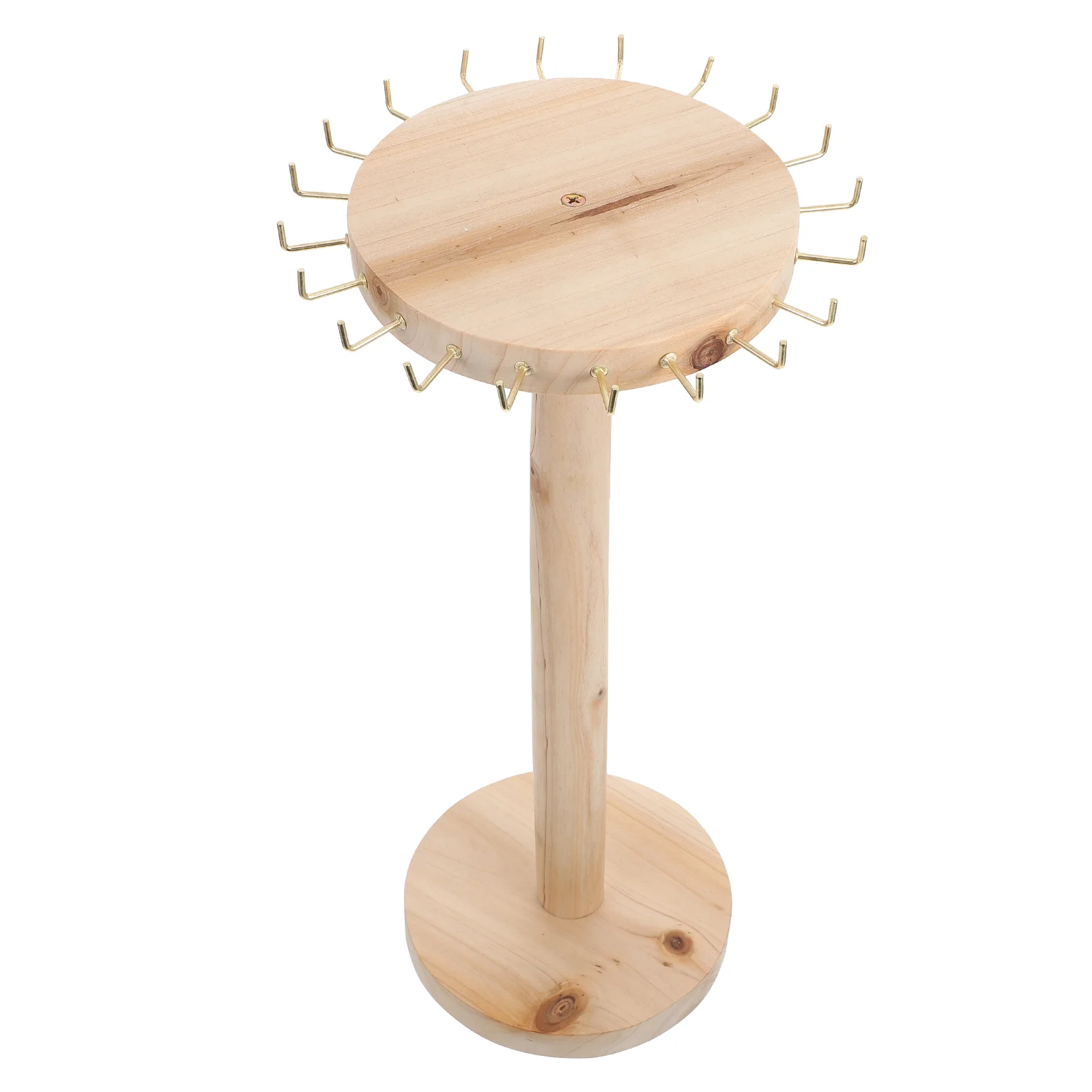 

Storage Jewelry Display Stand Shelves Hanger Organizer Wood Tabletop Earring Rack