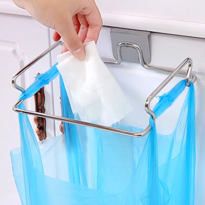 Ideal Home Kitchen Sink Trash Bag Rack Garbage Pouch Holder Hanging Clip Hanger 