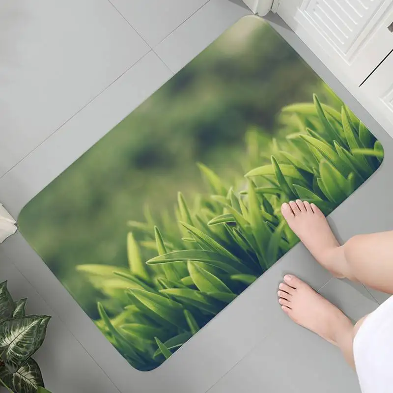 녹색 잔디 프린트 플랜지, 마주 보는 바닥 매트, 욕실 장식 카펫, 미끄럼 방지 거실 주방 문짝