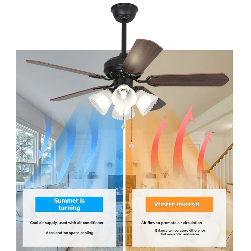 Hunter 52Inch Ceiling Fans With Lights And Remote Pull Switch Black 5 Blade Ceiling Fan With Light For Living Room Bedroom Ceiling Fan