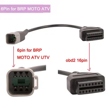 OBD2 16 핀 케이블, Bombardier 6 핀 6 P 오토바이 오류 코드 진단 확장 어댑터, BRP 6 핀 MOTO ATV UTV 오토바이용