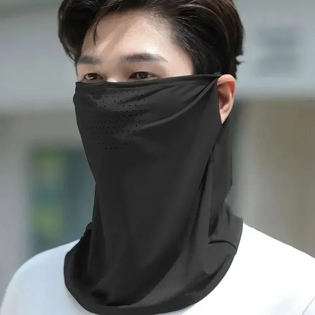Unisex Face Scarf Breathable Ice Silk UV Sun Protection Mask Soft Adjustable Anti Ultraviolet Thin For Summer Outdoor Activities 4
