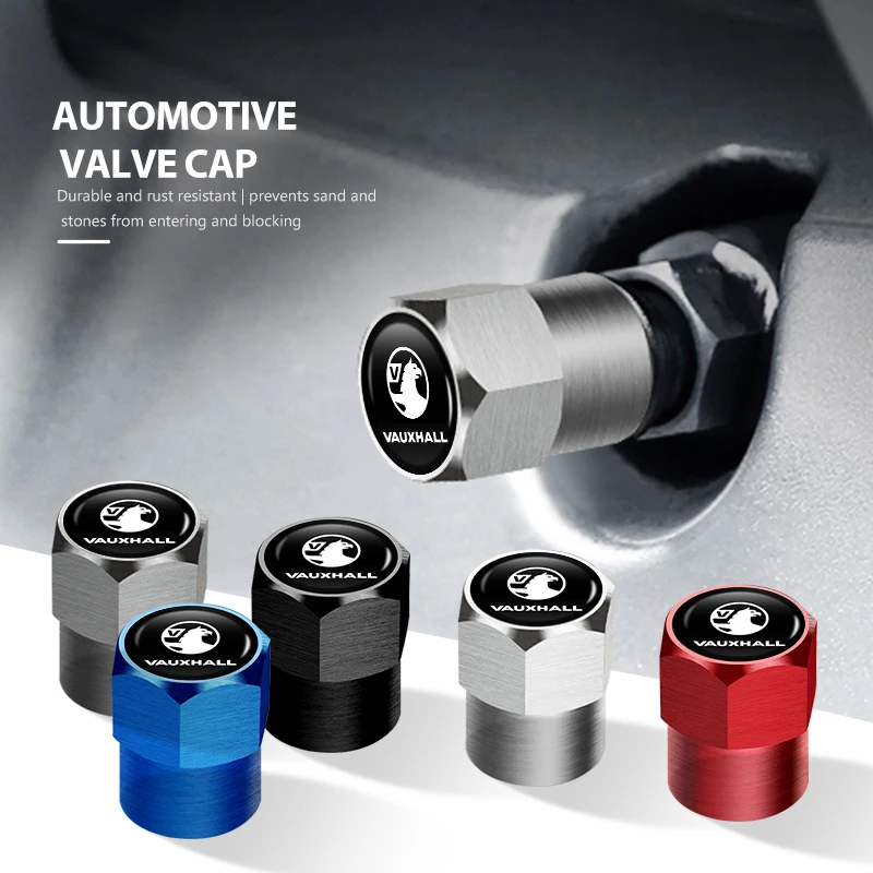 ฝาครอบวาล์วยางรถยนต์อะลูมิเนียม 4 ชิ้น ป้องกันฝุ่น สำหรับรถยนต์ Vauxhall VXR8 Astra Zafira Vectra Tigra Corsa D G J H 1