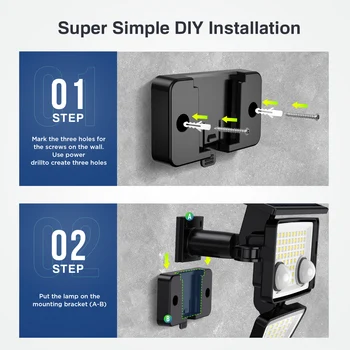 Solar Outdoor Lights - 3000LM 188 LED Motion Sensor Lights Solar Flood Security Lights for Backyard Yard Patio 5