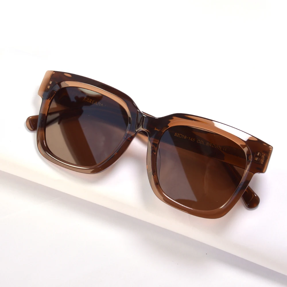 

Luxury Stylish Thick Square Acetate Sunglasses Frame for Woman Trendy Crystal Sunglasses Red Lens RetroClassic Black Sun Glasses