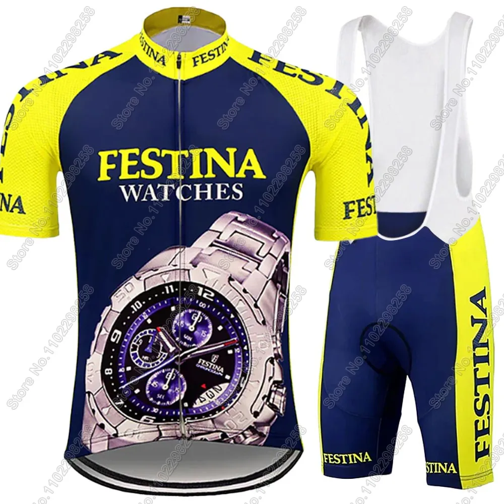 Retro Cycling Jersey Spanish Watches Set Vintage Men Clothing Summer Road Bike Shirt Suit Bicycle Bib Shorts MTB