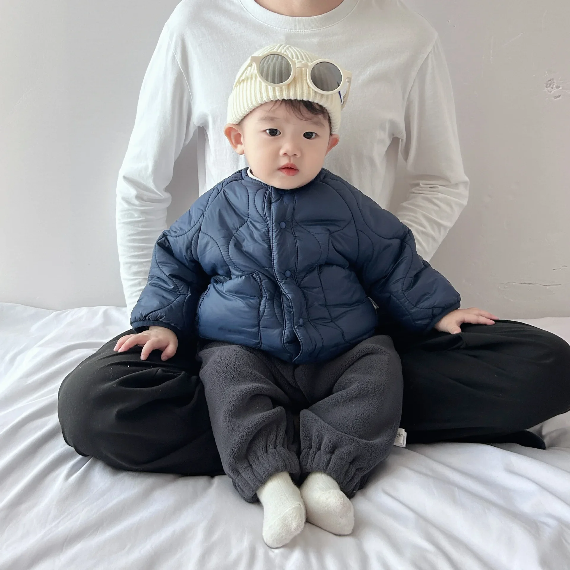 Baby Clothing Korean Style Solid Color Simple Cotton Padded Coat New Winter Fashion Boys Girls Thick Warm Padded Jacket
