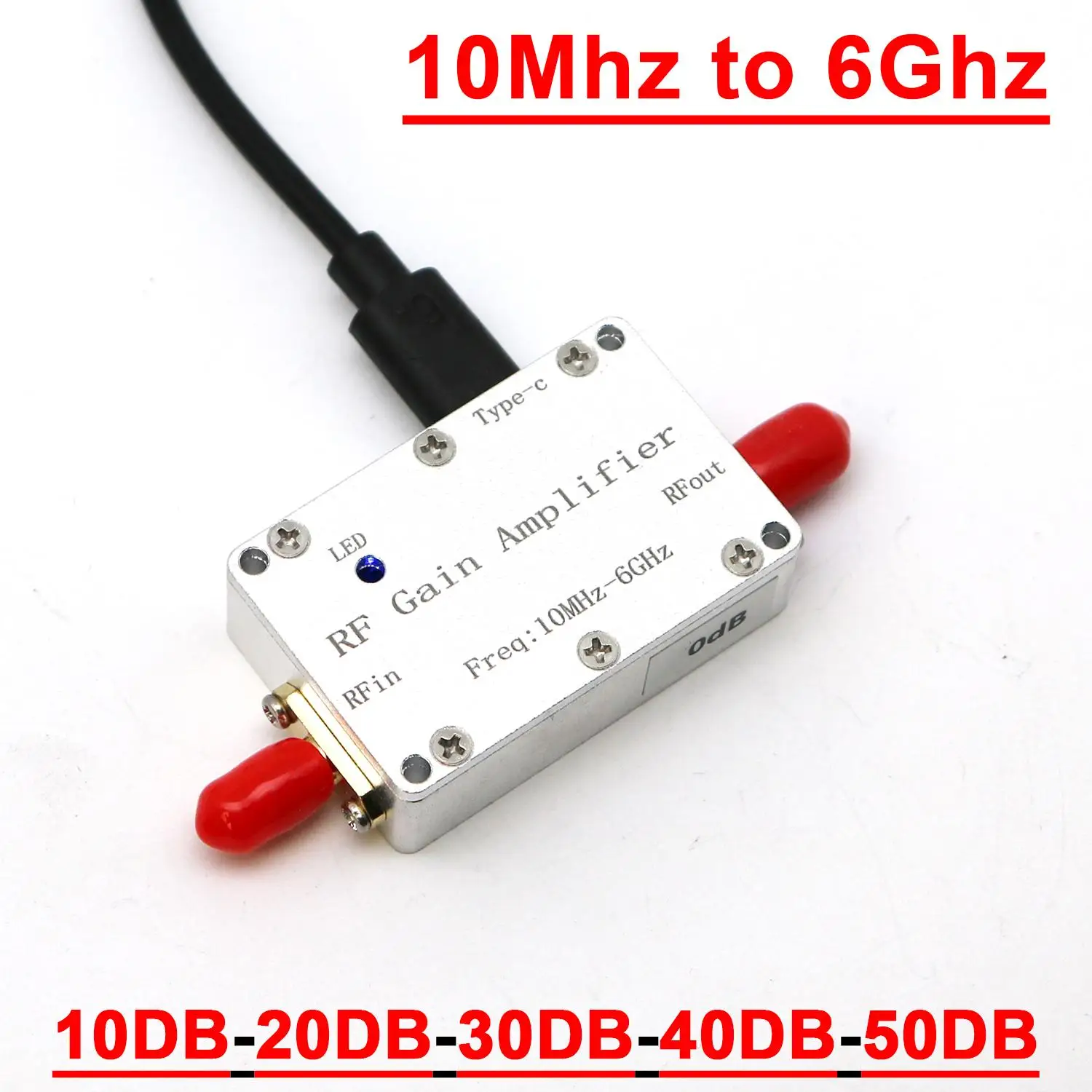 10MHz-6GHz LNA 높은 평평성 수신기 증폭기 20db 30db 40db 50db 이익 SMA RF 신호 5.8Ghz 5G 통신 레이더 위성