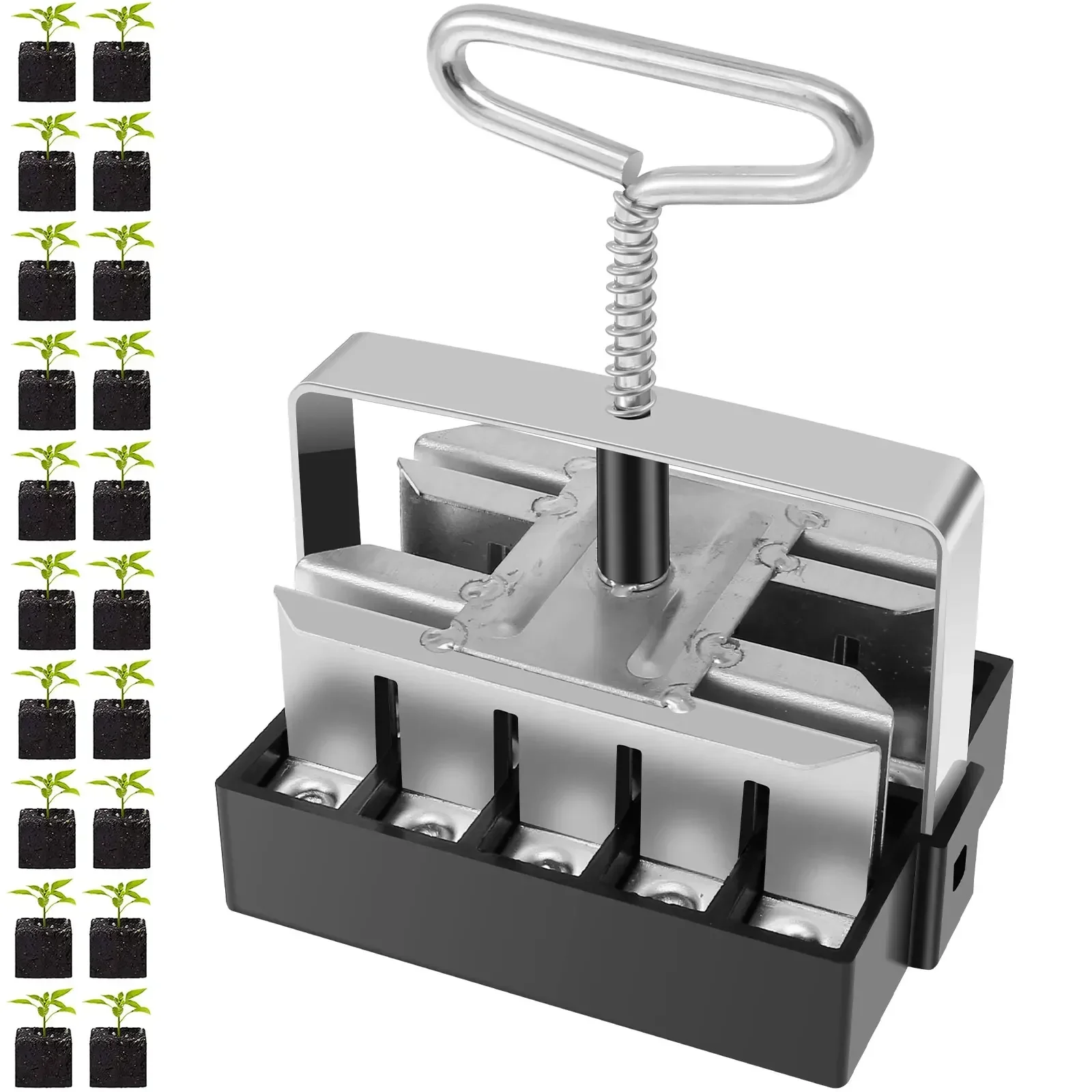 Garden Metal Micro 3/4inch Cell Block Mini Handheld Manual Blocker 20 Seed Maker New Soil Blocking Tool 2