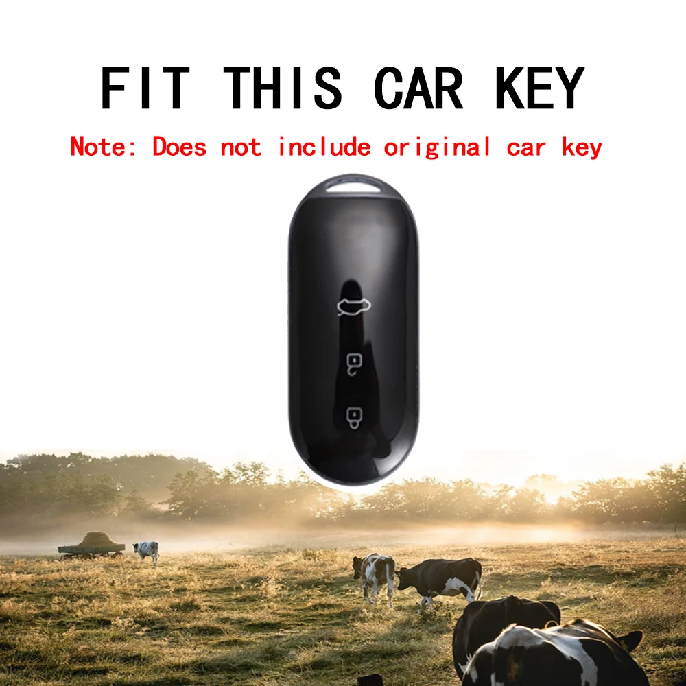 Leather Car Smart Key Case Cover for Aito M5 M7 3 Buttons Remote Protection Shell Keychain Auto Accessories