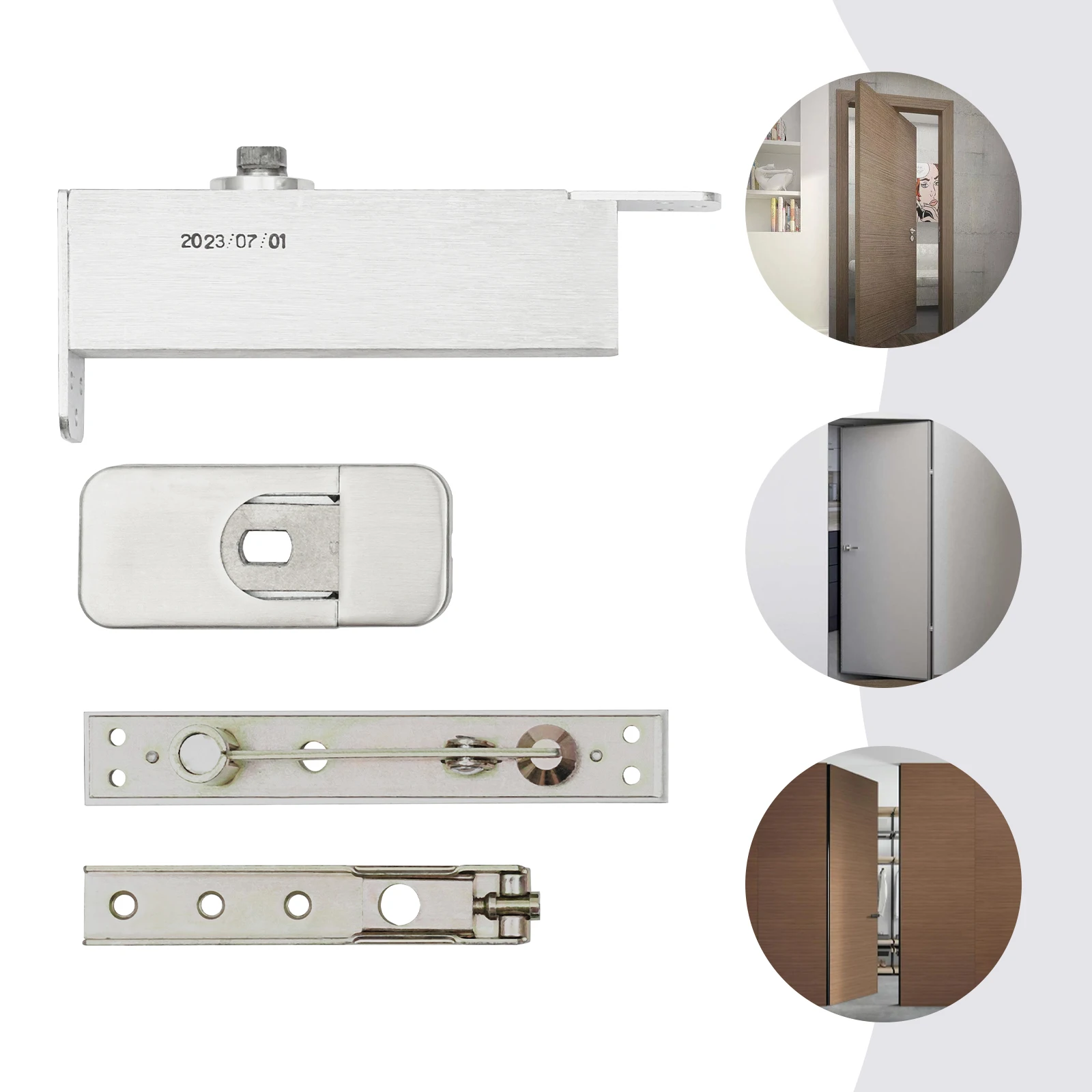 Door Closer Safety Invisible Self Closing Door Hinges Stainless Steel Hidden Pivot Hinge for Home Office Wood & Metal Doors