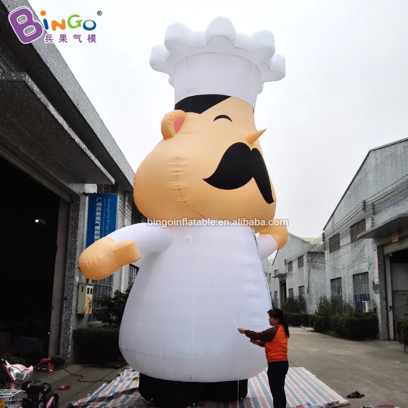 Customized 20 Feet Large Inflatable Chef Cartoon Promotional 6m High Airblown Cook For Decoration Toys 4