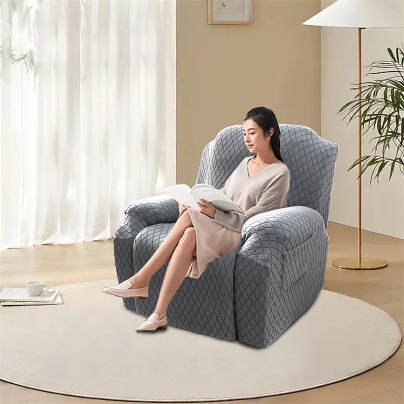 4Pcs Split Thicken Recliner Chair Cover Elastic Jacquard Single Sofa Covers Lazy Boy Chair Slipcovers Stretch Armchair Protector