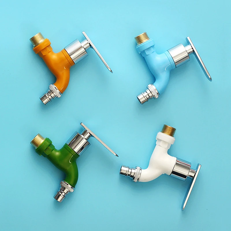 Faucet 1/2" Male Wall Mounted Washing Machine Faucet Plastic Water Hose Quick Connector Garden Balcony 4 Colors