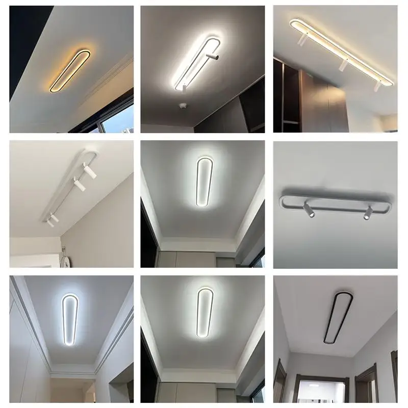 Plafonnier Led minimaliste en bande acrylique, éclairage d'intérieur, luminaire décoratif de plafond, idéal pour un salon, une chambre à coucher, un couloir ou une cuisine