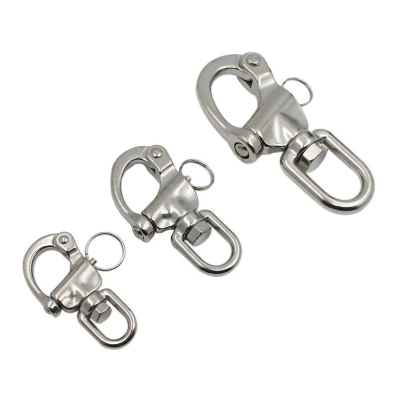

P9JC Upgraded Small Shackle 316 Stainless Steel Quick Release Shackle Swivel Eye Shackle used for Sailboats