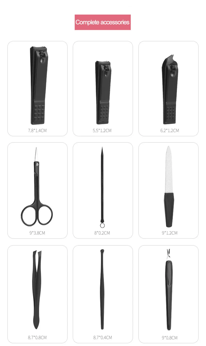 Domestic Nail Cutter Tools Travel Kit 7/12/16 Pcs Multifunctional Nail Clippers Accessories