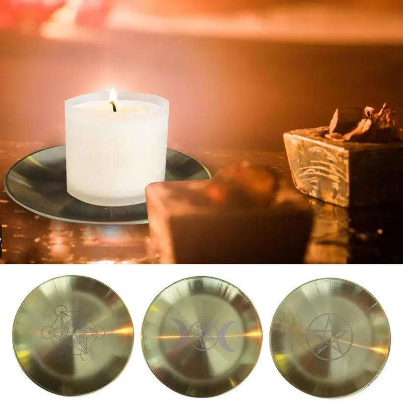 

Star Pendulum Board Altar Candlestick Witch Candle Holder Serving Tray Stainless Steel Plate For Altar Prayers Ceremonies Yoga