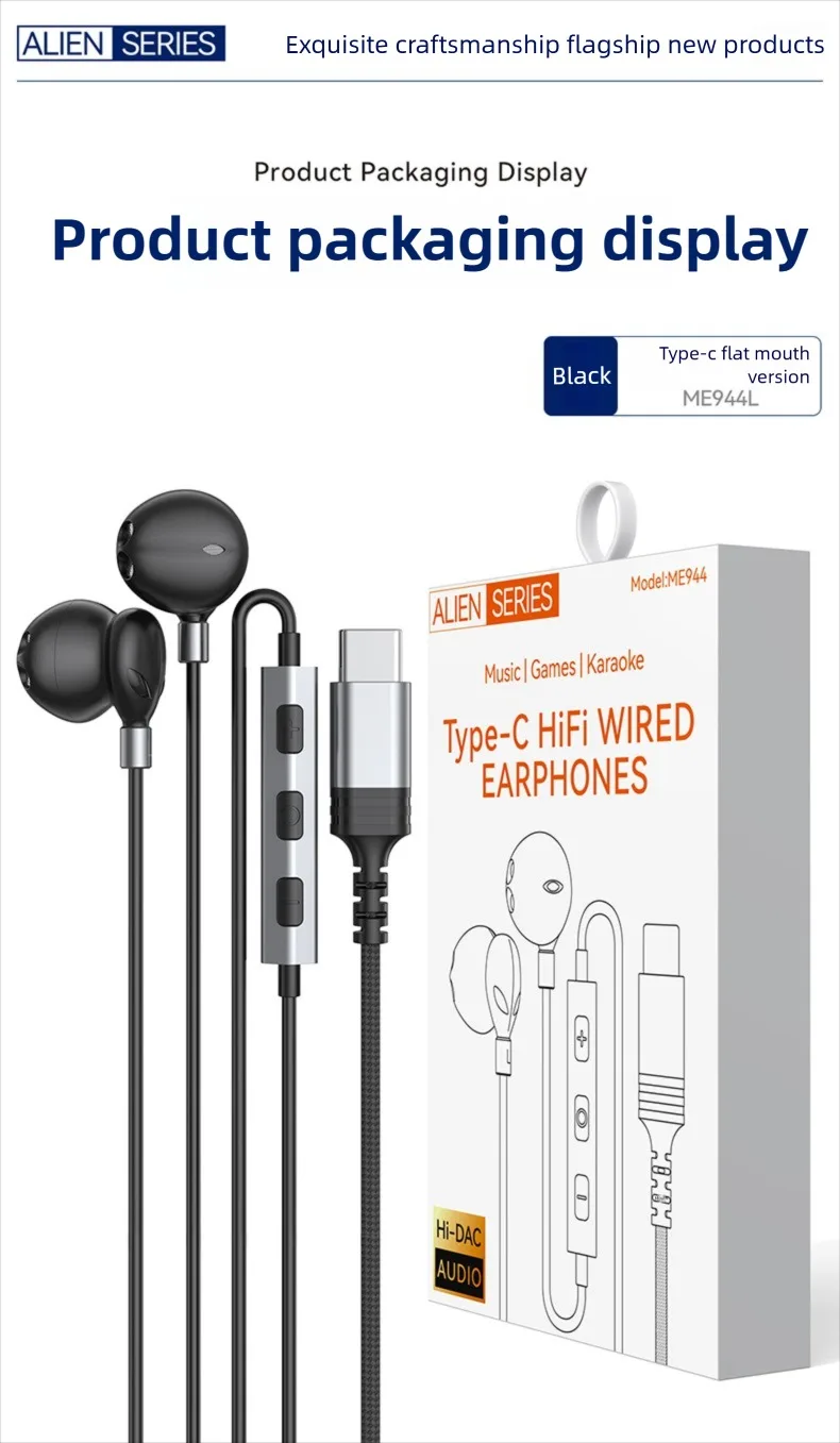S977cfbf9fff740fd92b3197a29d7c0b8l For Samsung Wired Headphones HiFi 9D Surround Sound With Wire Control Type C 3.5mm Music Earbuds For Galaxy S25 24 Ultra A54 A53