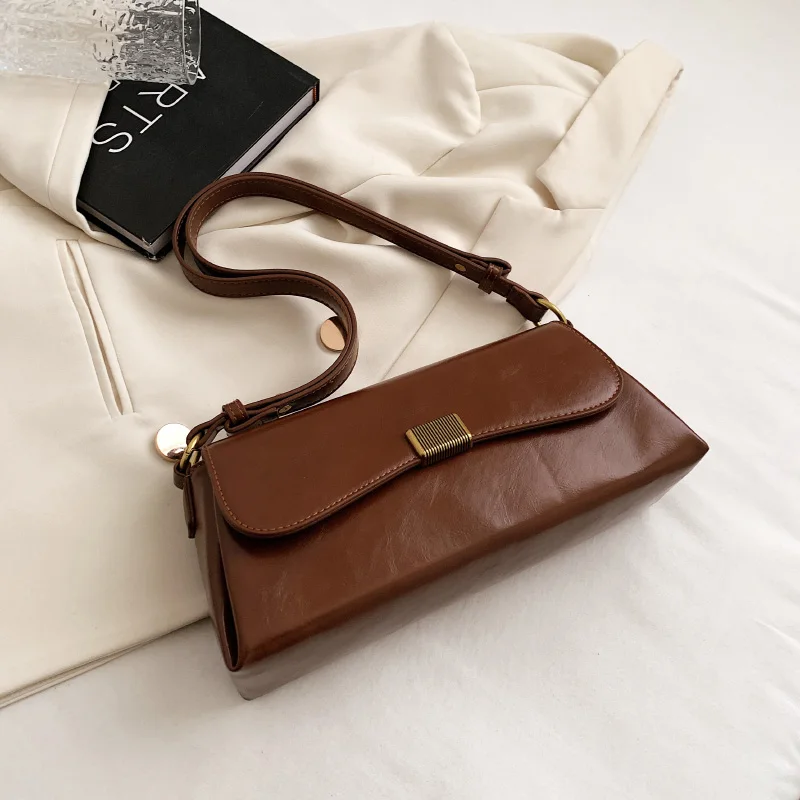 Rectangular Leather Crossbody Bags for Women 2023 Vintage Latest Trend  Designer Small Handbags Female Solid Color Shoulder Bag
