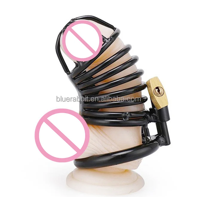 LJ Spiral Cock Cage Full Spectrum Smooth Stainless Steel Metal Lockable Chastity Cage for Men