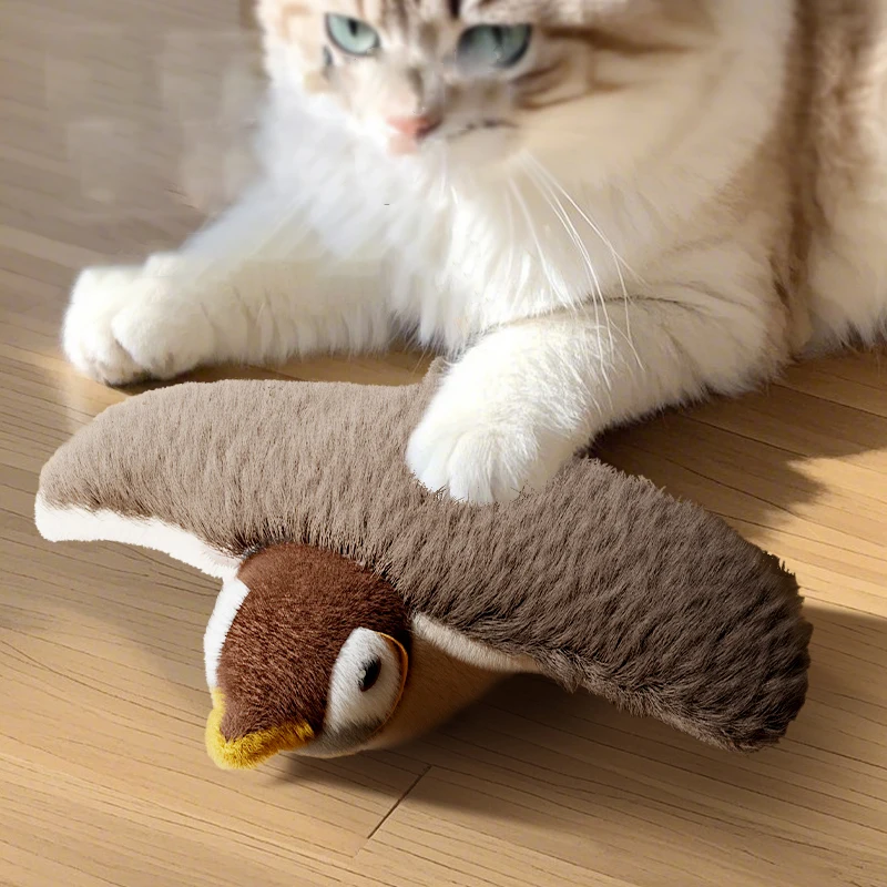 Pássaro voador brinquedo de gato interativo brinquedos de gato recarregável  chirping batendo pássaro (sem voando) pode adicionar catnip toque ativado  brinquedo de pelúcia - AliExpress