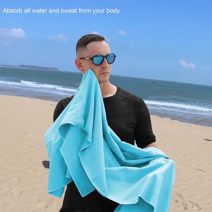 2-pcs Super-absorbent, microfibre quick-drying towel, ultra-soft compact sports towel for swimming, beach, hiking, yoga, travel 6