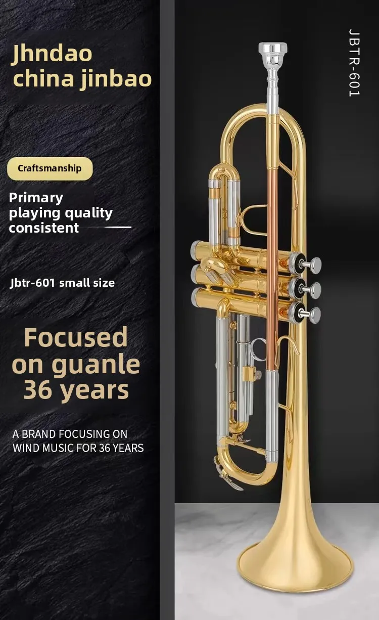 Authentische Jinbao kleine Trompete Jbtr-601 lackierter Gold-BB-Schlüssel für Anfänger, Prüfungen, professionelle Leistung, geeignet für Kinder und Erwachsene – Detail 1