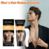 Men's Hair Removal Cream with Scraper Gently Painless Soothing Fast Acting Depilatory for Body Chest Back Legs Underarms