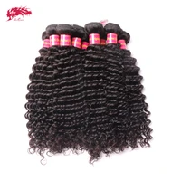 Ali Queen 10A Unprosseded Raw Virgin Hair Bundles 1Pcs Whosales Price 34 36 Inch Brazilian Deep Wave Human Hair Weave 1