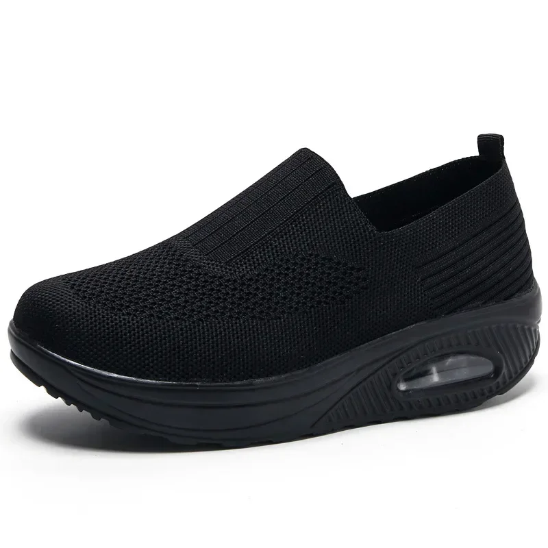 Women Sneakers Comfortable Outdoor Anti Slip Sports Shoes Soft Sole Mesh Breathable Solid Color Platform Vulcanized Ladies Shoes 3