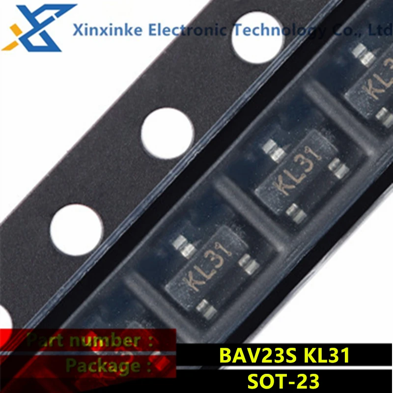 

100PCS BAV23 BAV23S KL31 250V,225mA,trr=50ns VF=1.25V@200mA PD=350mW General Purpose Double Diode CHIP IC