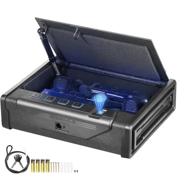 VEVOR Gun Safe Q235 Steel Pistol Safe 3-Way Quick Access Firearm Case Gun Box Advanced Biometric Technology Travel Gun Safe 1