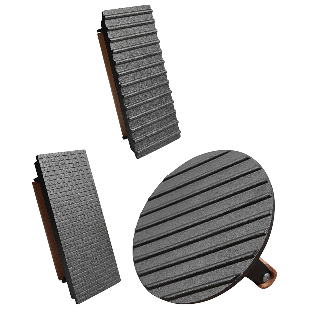 Cast Iron Heavy-Weight Grill Press with Wooden Handle Hamburger Patty Maker Uncoated Kitchen Heavy Flat Steak Bacon Beef Press