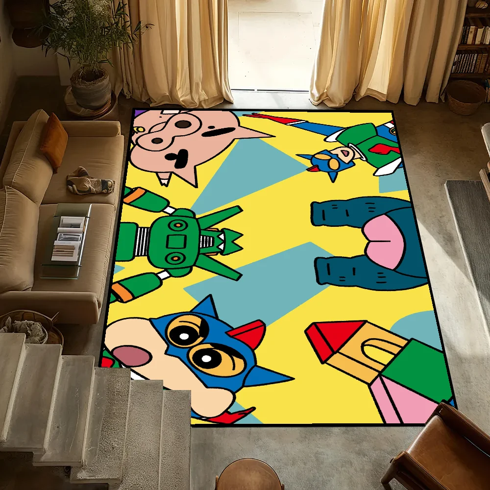 Door Mat Anti-Slip Kitchen Bedroom Handmade Tufted Rug Shin-Chan c-Crayon Carpet Living Room MINISO Entrance Decoration 6