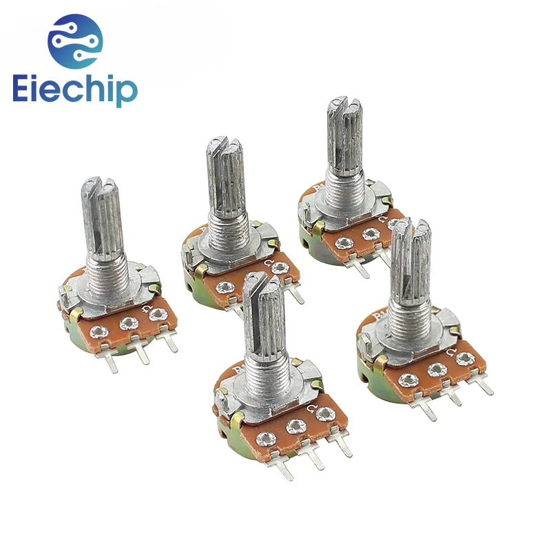 5PCS WH148 20mm 3pin Linear Potentiometer 1K 2K 5K 10K 20K 50K 100K 250K 1M Potentiometers Kit With Nuts And Washers 10pcs rk097 rk097g 6pin 5k 10k 20k 50k 100k b5k with a switch audio shaft 15mm amplifier sealing potentiometer