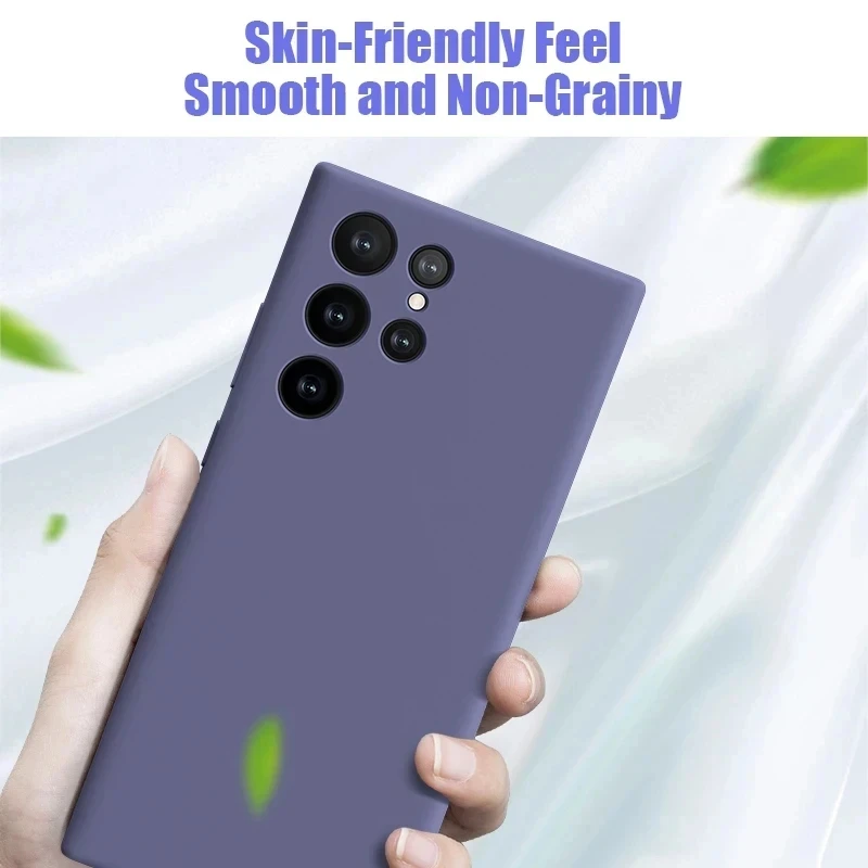 New Upgraded Liquid Silicone Phone case For Samsung Galaxy S24 S23 S22 S21 S20 Ultra Plus A34 A54 5G Soft Shockproof Cover