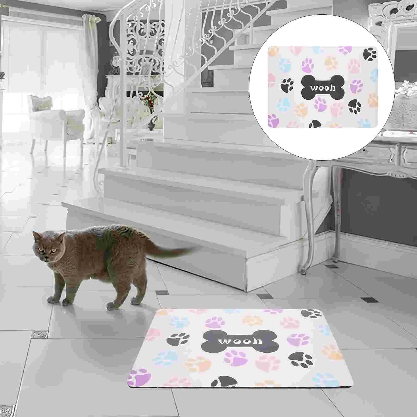 

Placemats Pet Feeding Absorbent Pads for Pets Diatomite Food and Water Large Dog Bowls