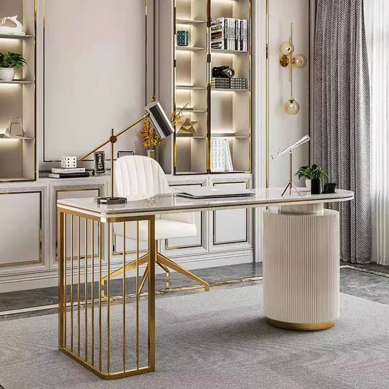 Office Desk Table Pliante Gaming Desk Drawers Storage Writing Student Modern Shaped Manicure Filing Ordinateur Home Furniture