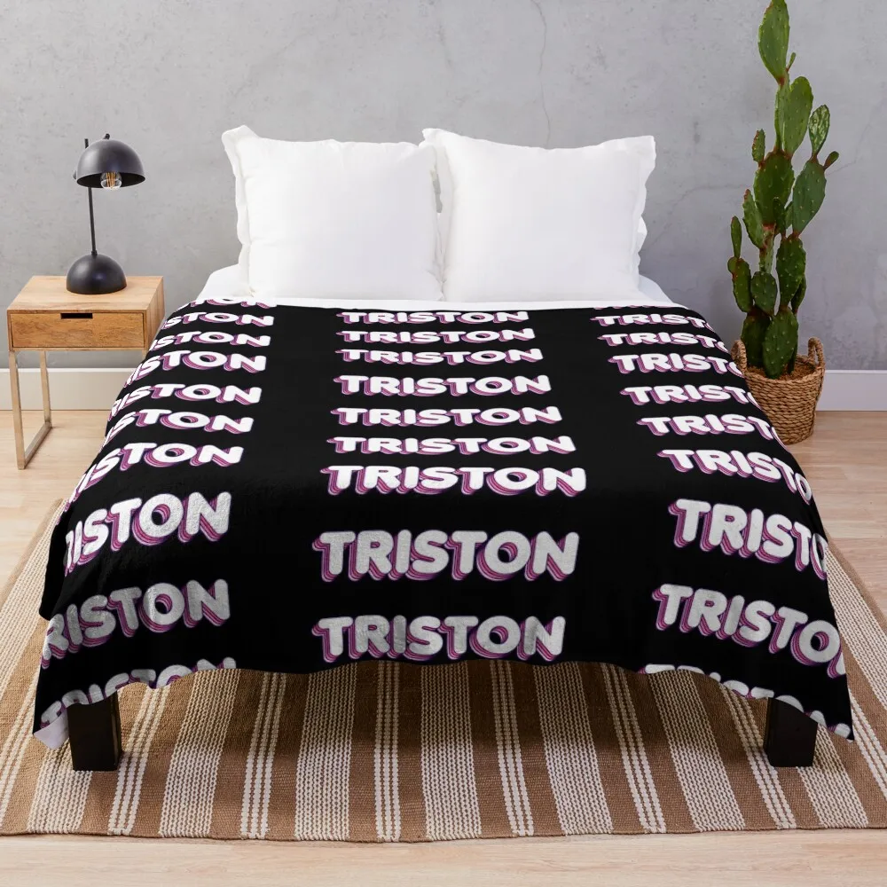 

Pink Layers Triston Name Label (Black) Throw Blanket Quilt Blanket Bed blanket Warm Blanket Sofas
